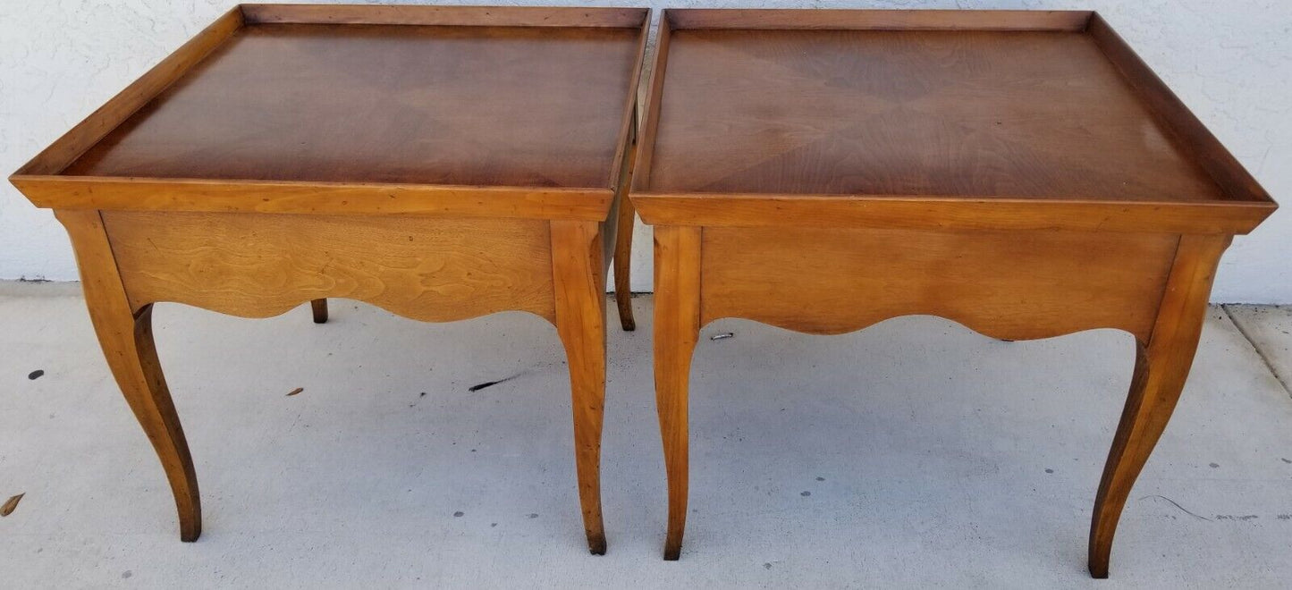 1950's Pair of BAKER MILLING ROAD French Country Solid Wood Side End Tables