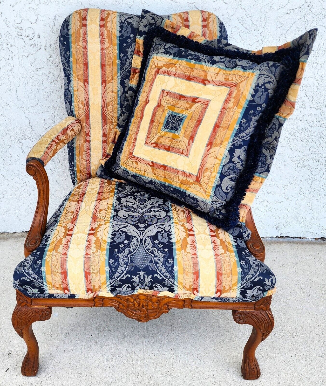 Vintage Armchair Italian Style with Throw Pillow by Andre Originals