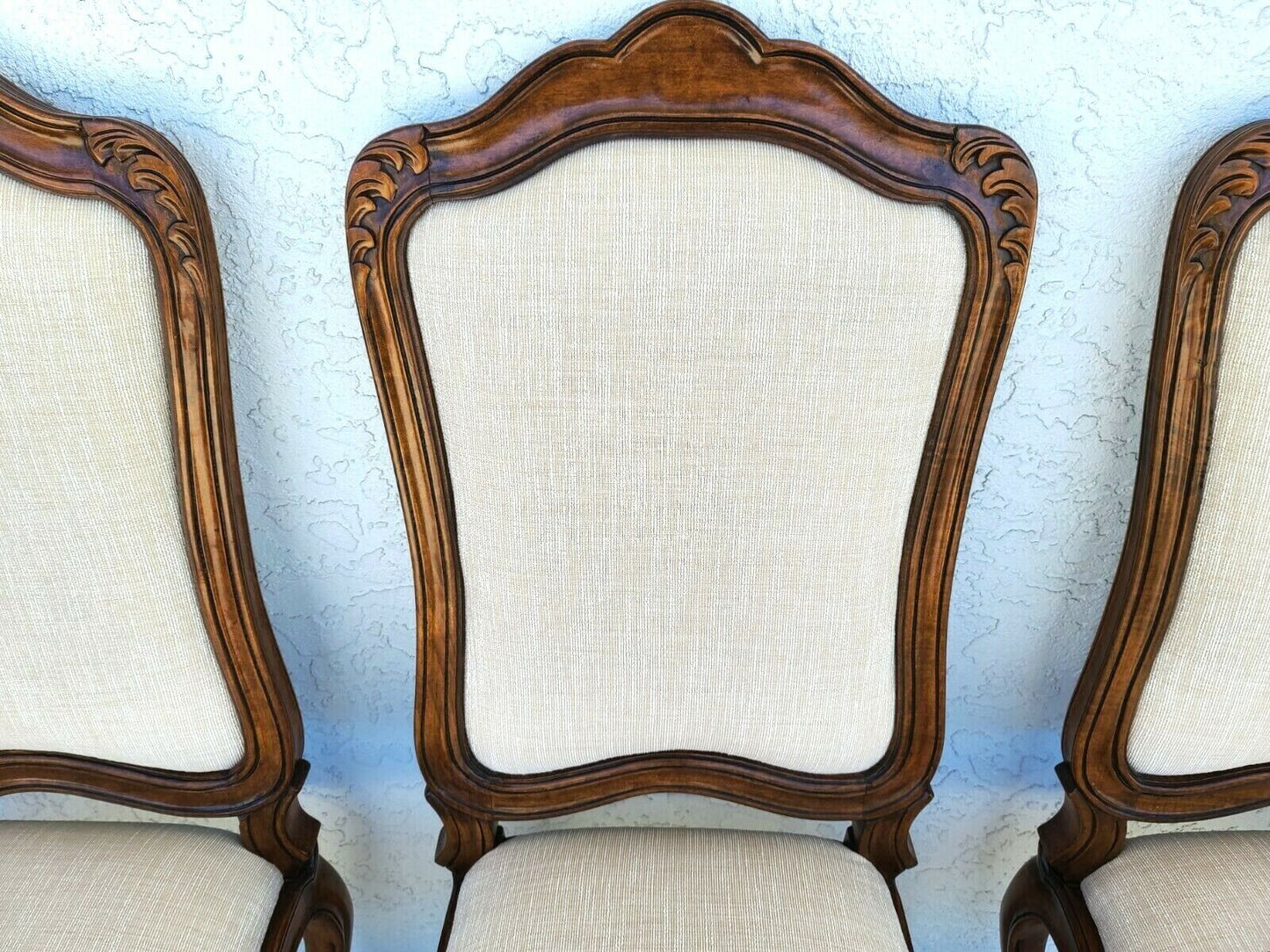 (6) French Provincial Mahogany Dining Chairs by BAU Furniture Co