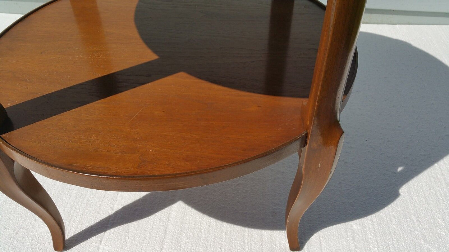 VTG Bodart French Country Provincial 2 Tier Side End Lamp Wood Occasional Table