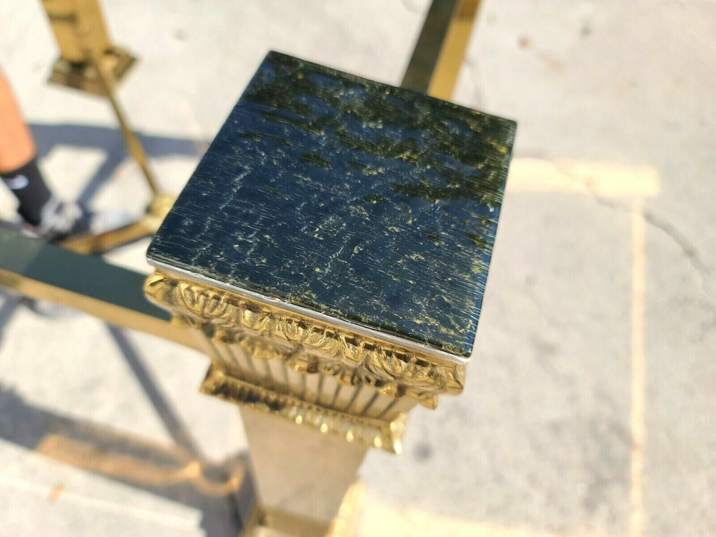 Vintage Italian Brass 4 Column Dining Game Table Base