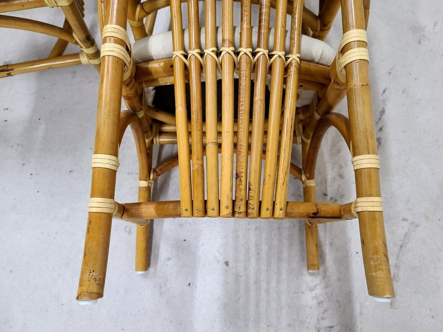 Vintage 1970s Bamboo Rattan Chairs - Set of 4