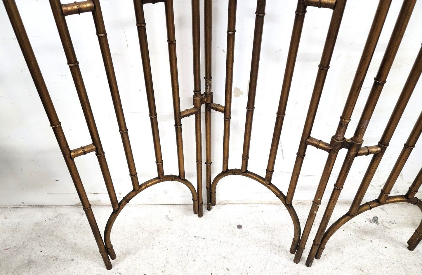 Vintage Room Divider Screen Paravant Regency Steampunk Steel