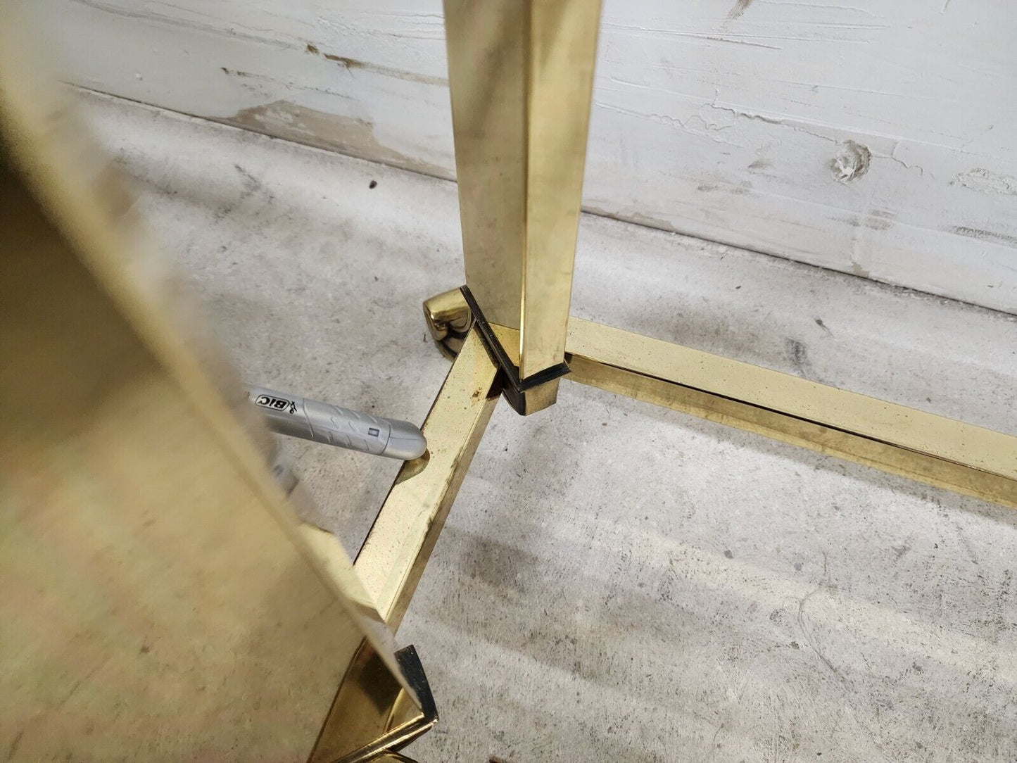 Vintage Console Table Glass & Brass