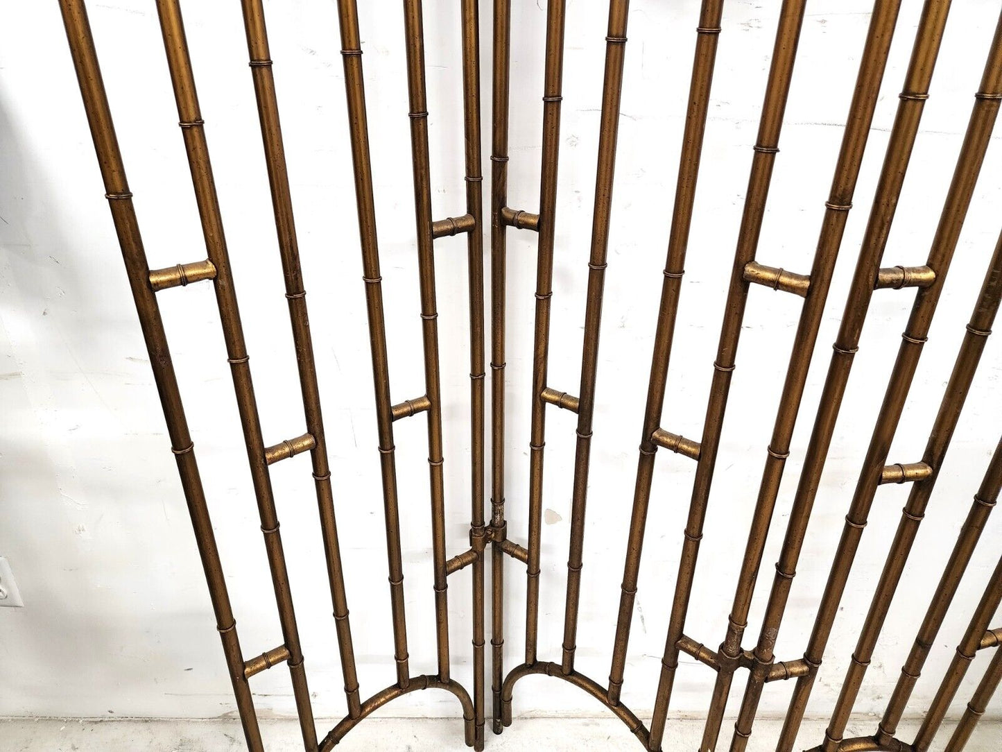 Vintage Room Divider Screen Paravant Regency Steampunk Steel