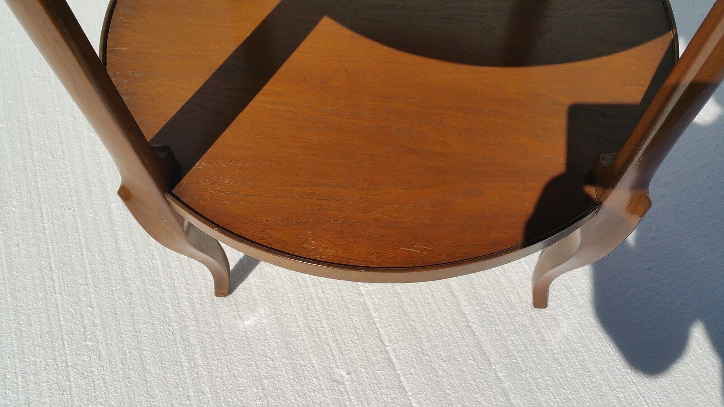 VTG Bodart French Country Provincial 2 Tier Side End Lamp Wood Occasional Table