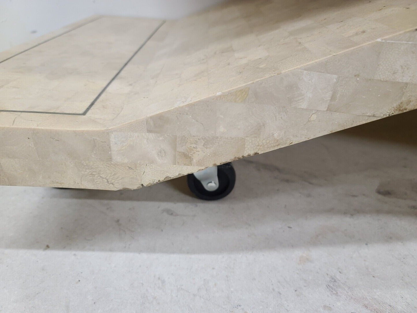 Signed Vintage Tessellated Stone Console Sofa Dining Table Base