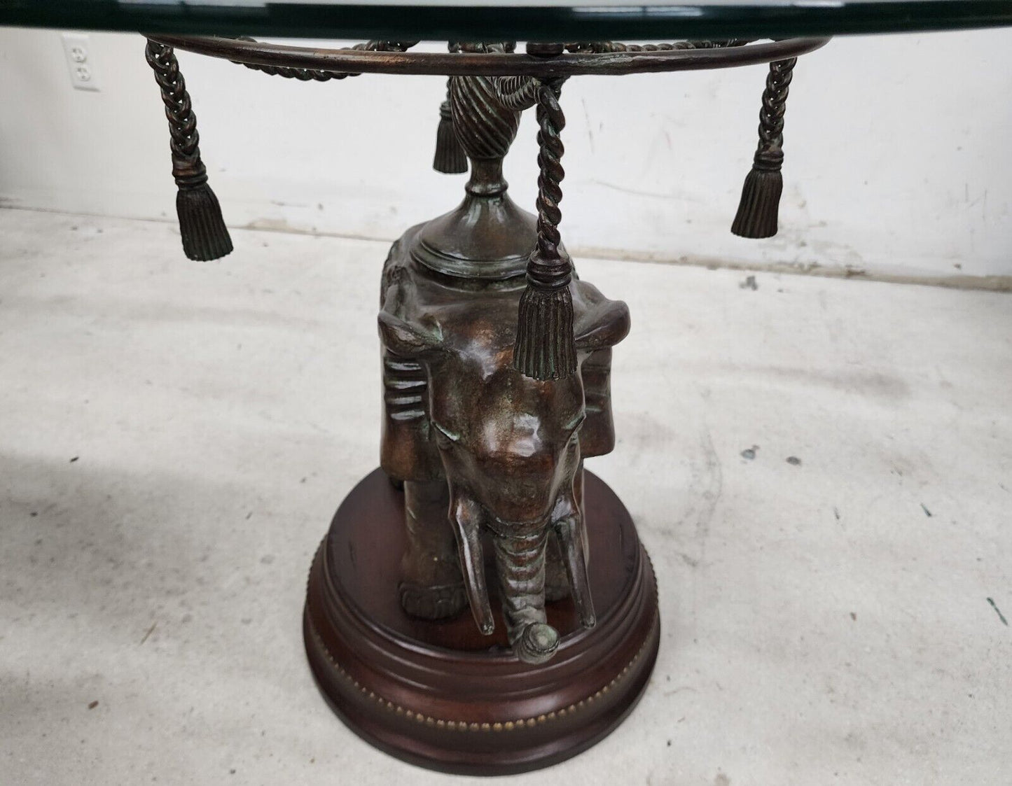 Bronze Elephant Pedestal Side Table