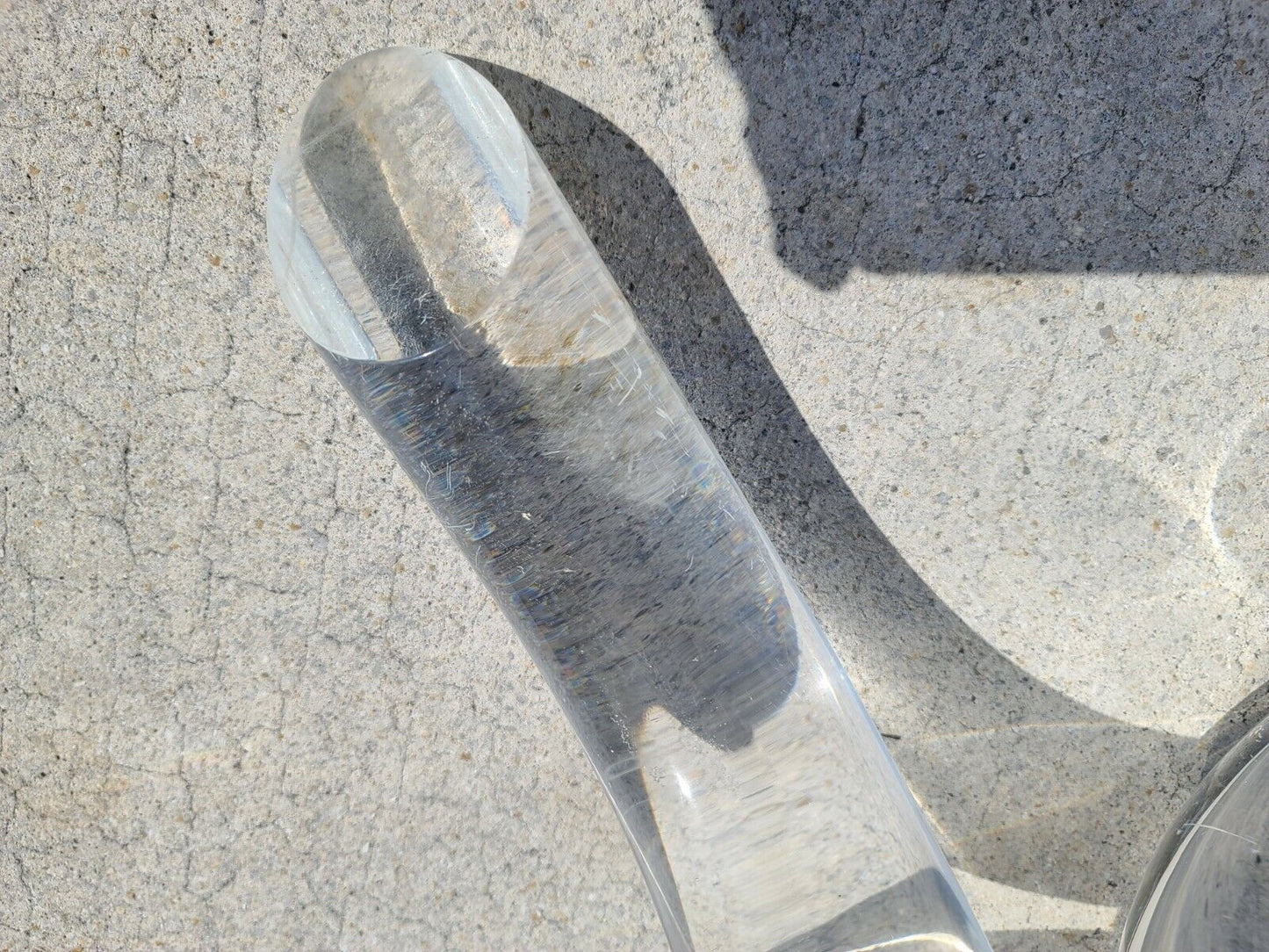 Vtg Charles Hollis Jones Tusk Lucite & Glass 4 Prong Dining Gaming Table