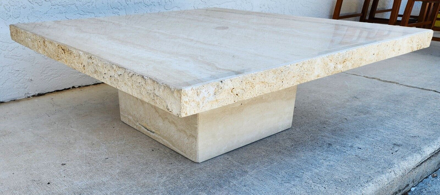 Travertine Coffee Table Italian Live Edge 1970s by STONE INTERNATIONAL