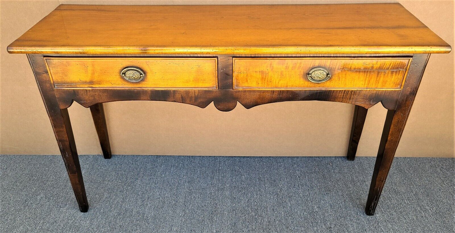 BAKER MILLING ROAD Italian Solid Maple 2 Drawer Console Sofa Table Made in Italy