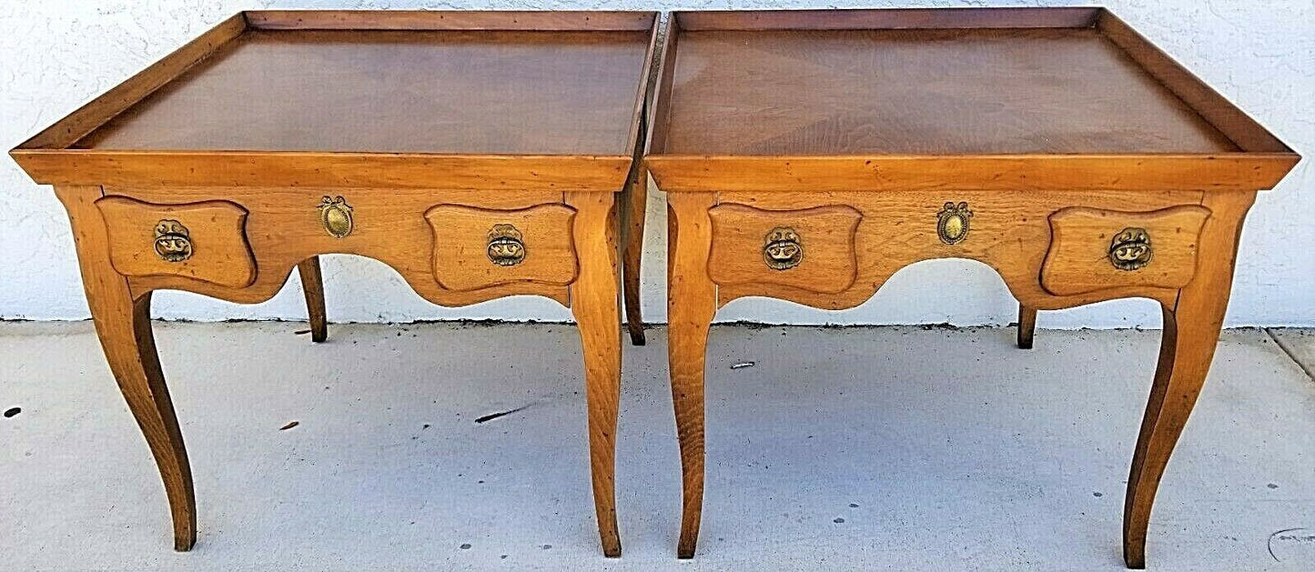 1950's Pair of BAKER MILLING ROAD French Country Solid Wood Side End Tables