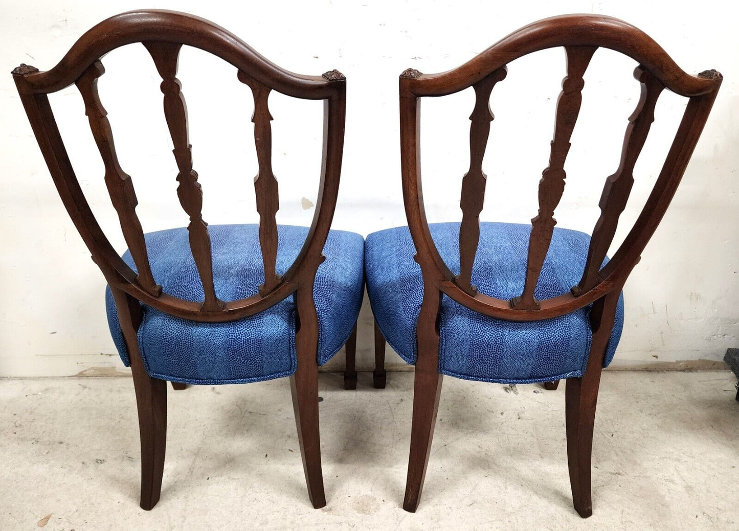 Antique George III Accent Side Chairs Shield Back Mahogany 19th Century Set of 2