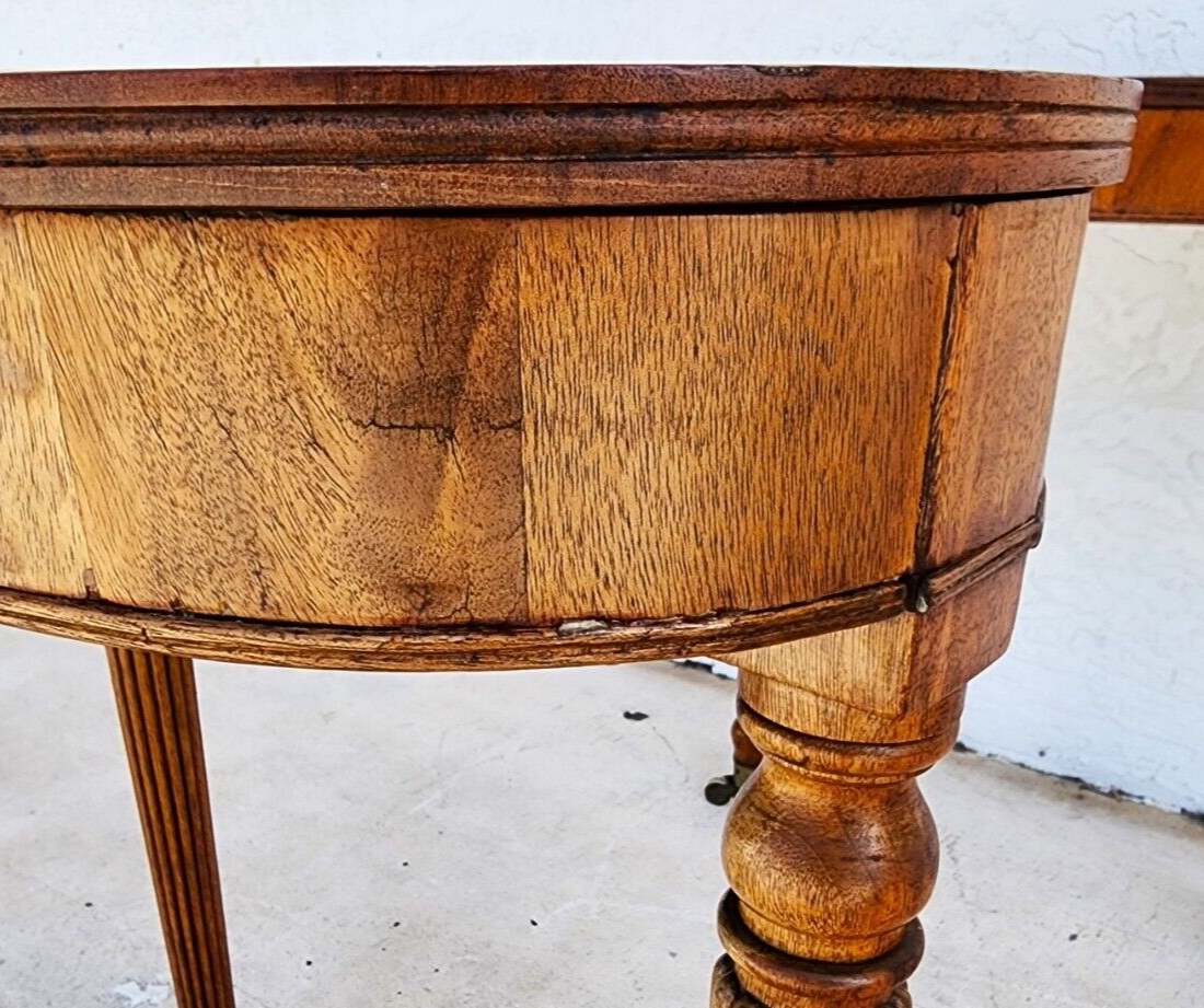 Wood Console Table Desk Mid Century Kidney Horseshoe Shape
