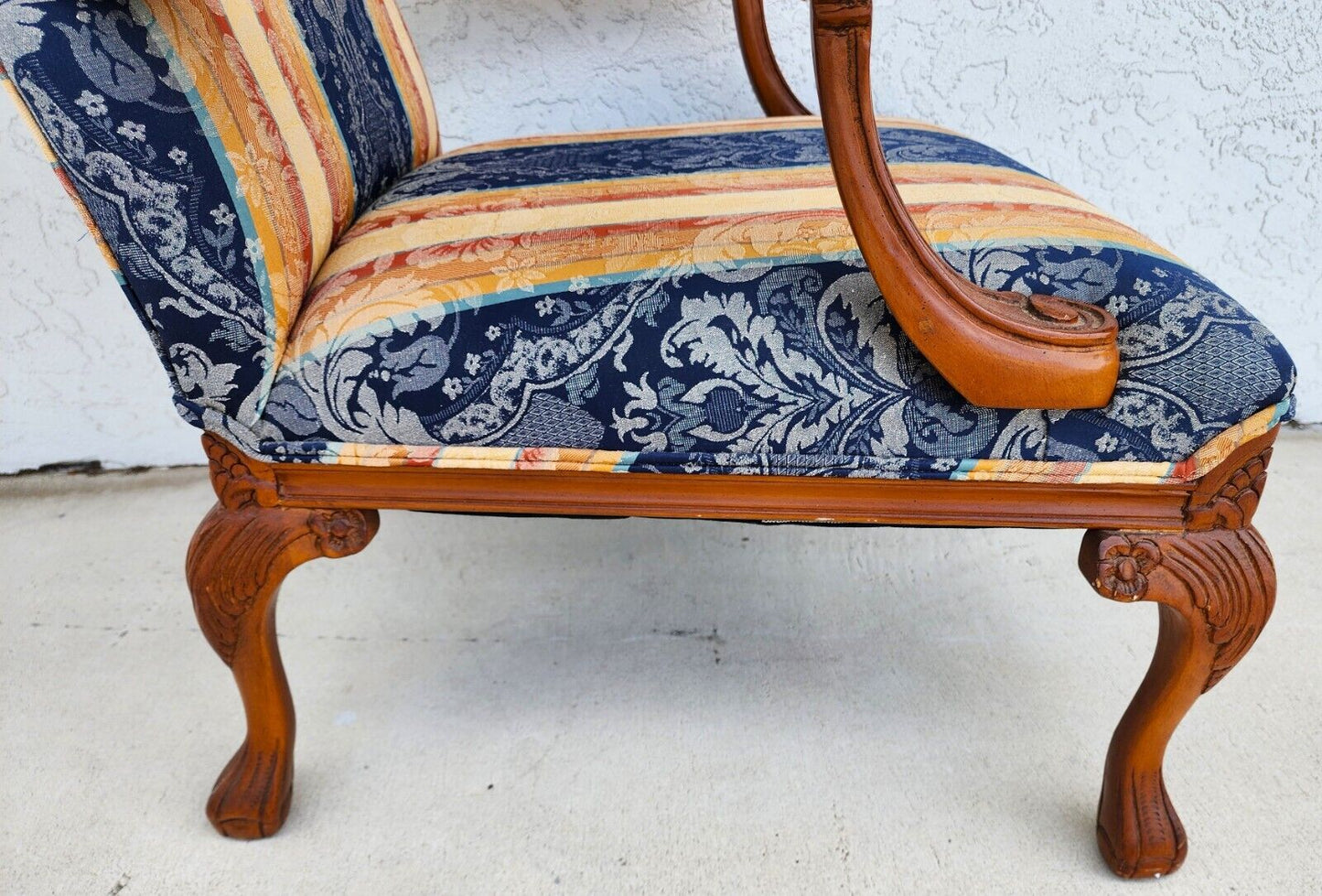 Vintage Armchair Italian Style with Throw Pillow by Andre Originals