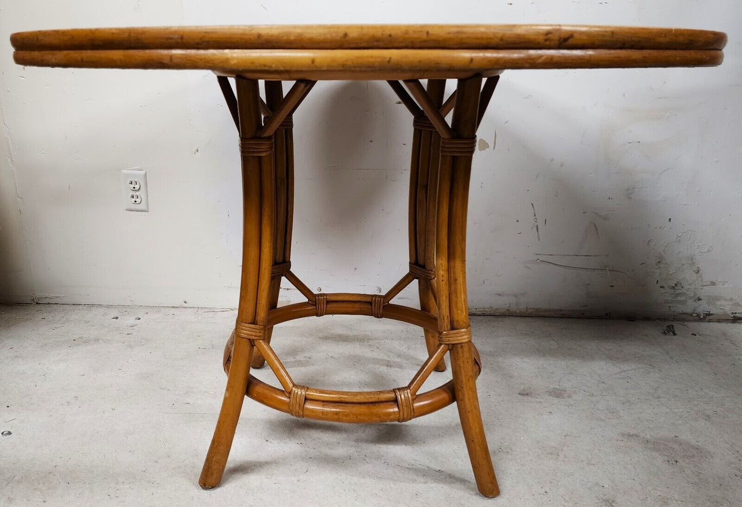 Vintage Bamboo Dining Table Old Florida Boho