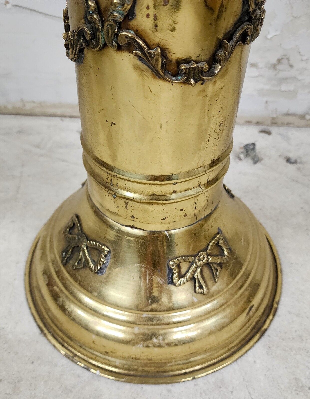 2 Antique Brass Planter Stands
