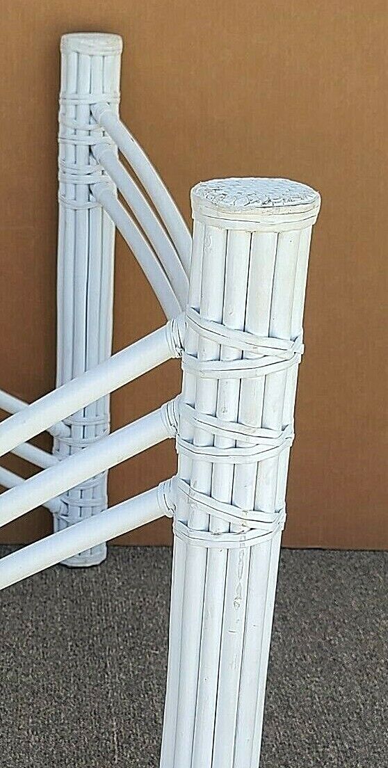 Palm Beach Regency Coastal Faux Bamboo Rattan Dining Console Table Base