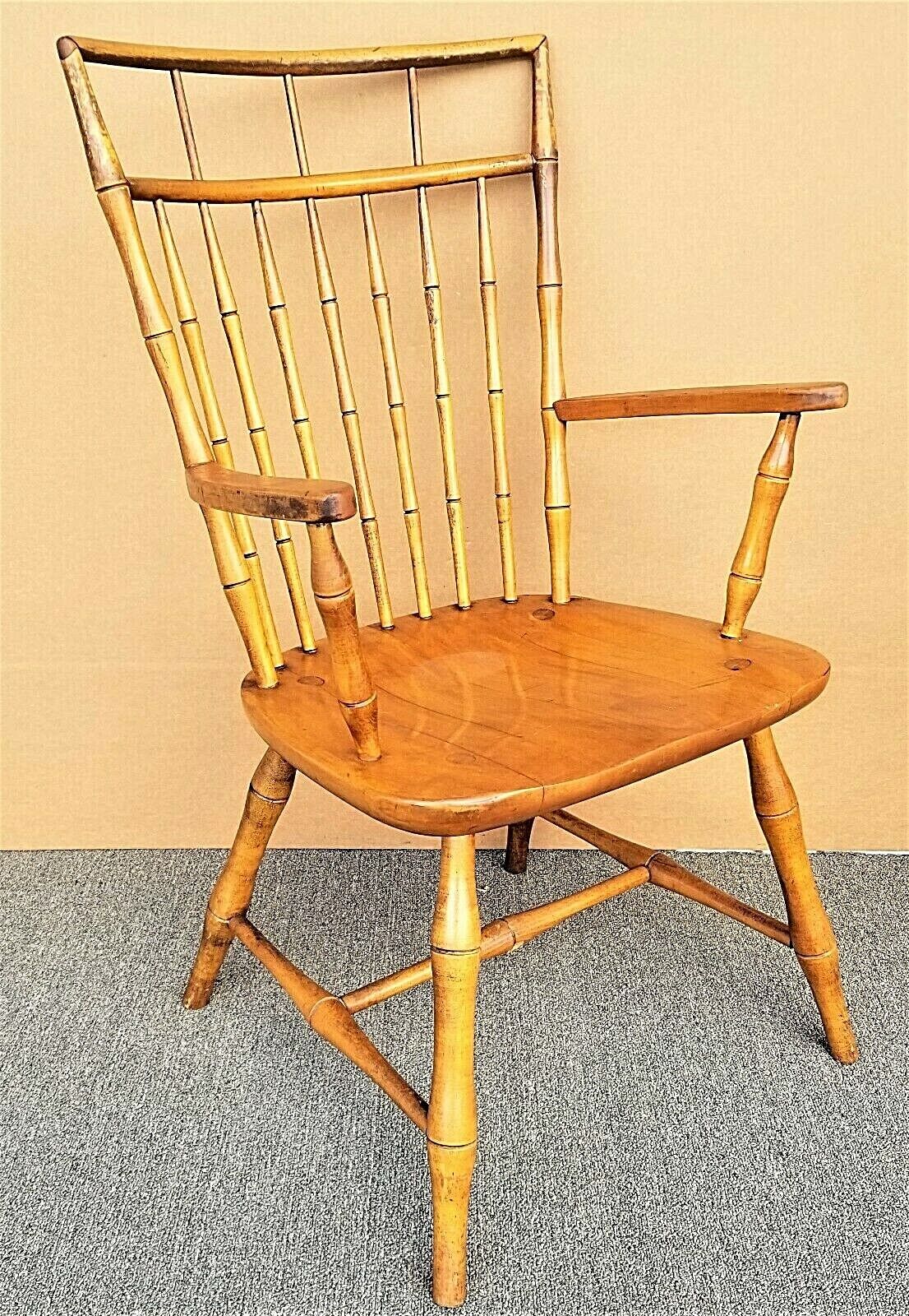 Vtg ETHAN ALLEN FAUX BAMBOO BIRDCAGE DINING ARMCHAIR