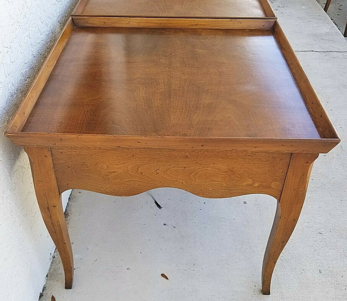 1950's Pair of BAKER MILLING ROAD French Country Solid Wood Side End Tables