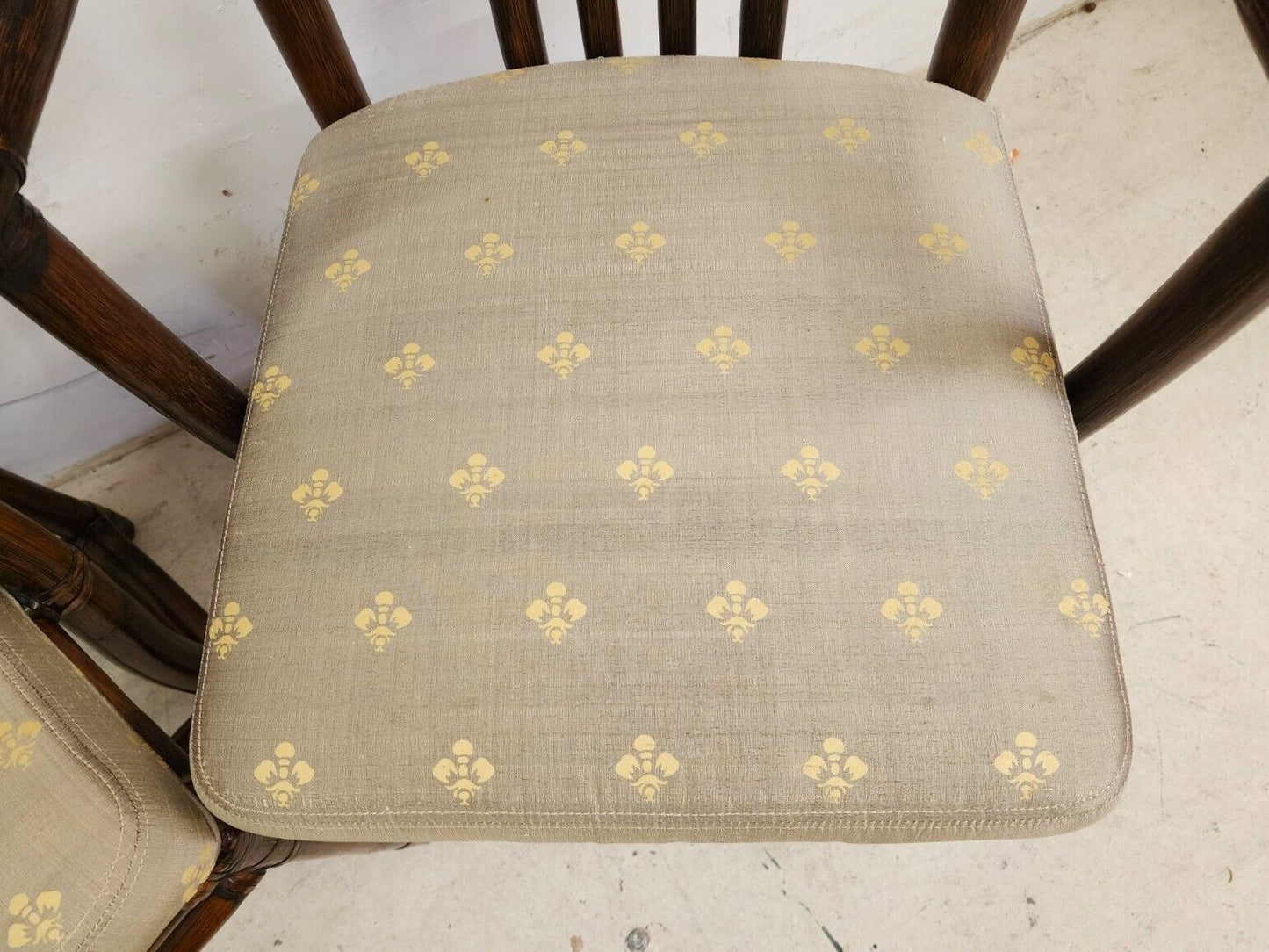 Bamboo Dining Chairs Vintage Asian Pogoda Silk by McGuire Set of 2