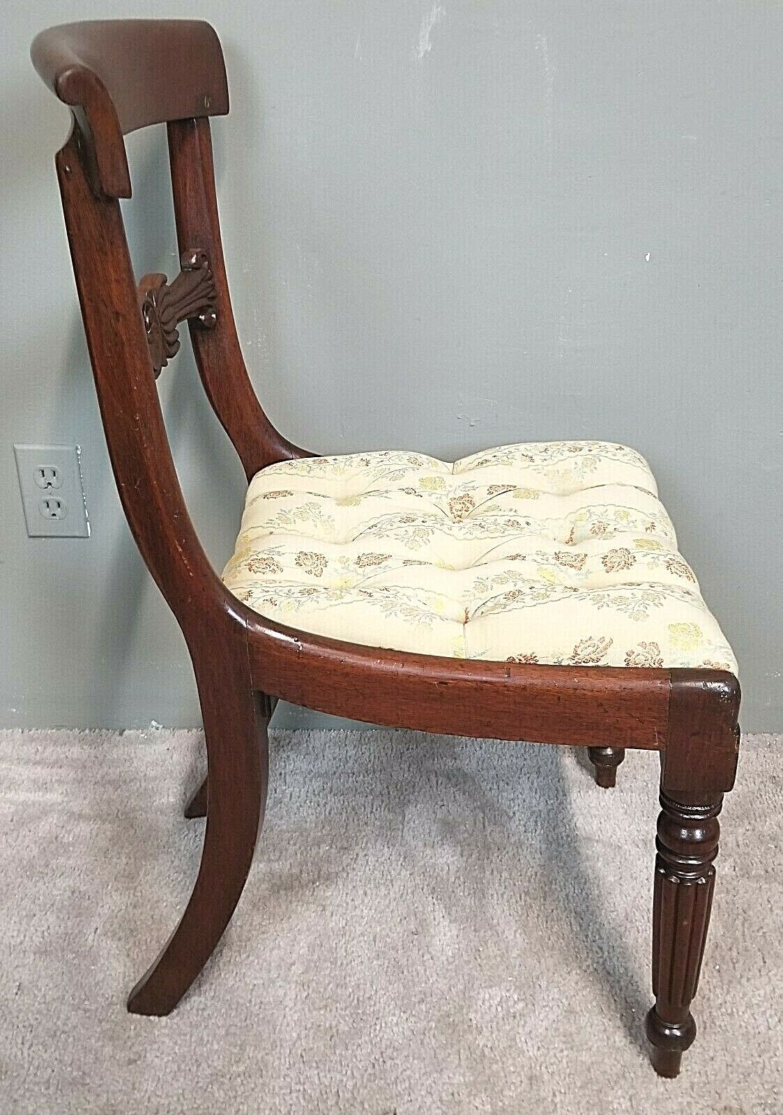 Antique 1800's George III Style Mahogany English Regency Desk Vanity Chair