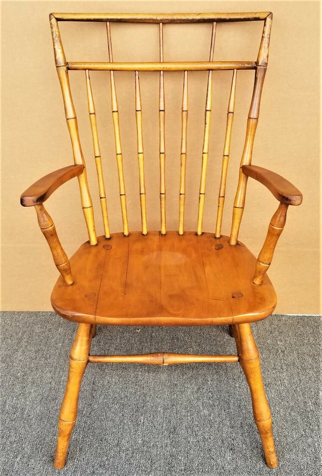 Vtg ETHAN ALLEN FAUX BAMBOO BIRDCAGE DINING ARMCHAIR