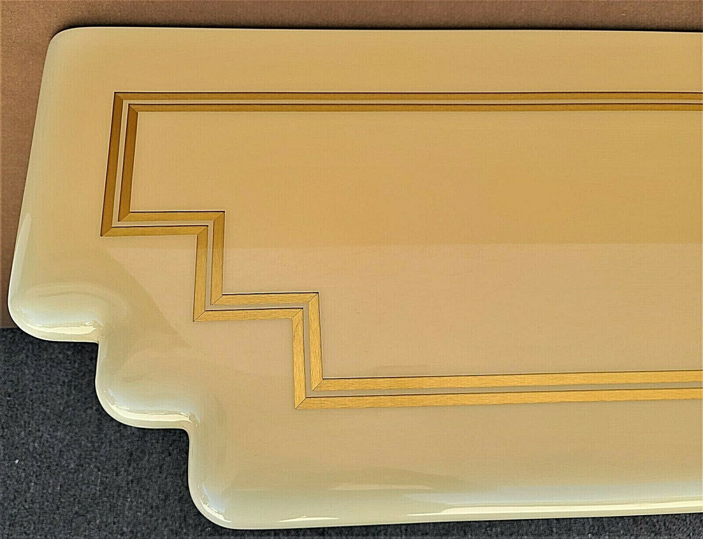 Vintage Art Deco Regency Lacquered Solid Resin Console Sofa Table 64"