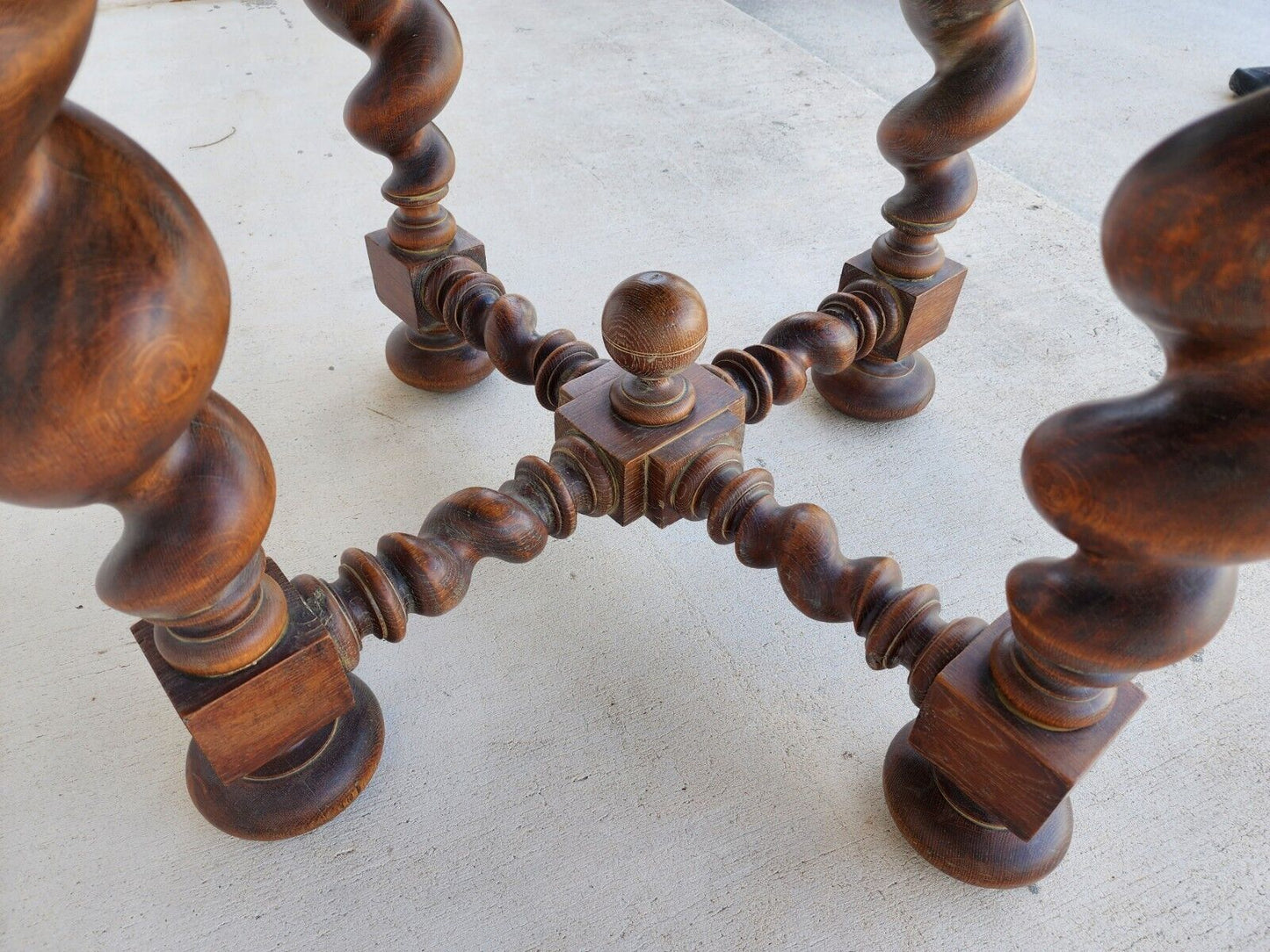 Antique French Table Louis XIII Octagonal Barley Twist 1800s