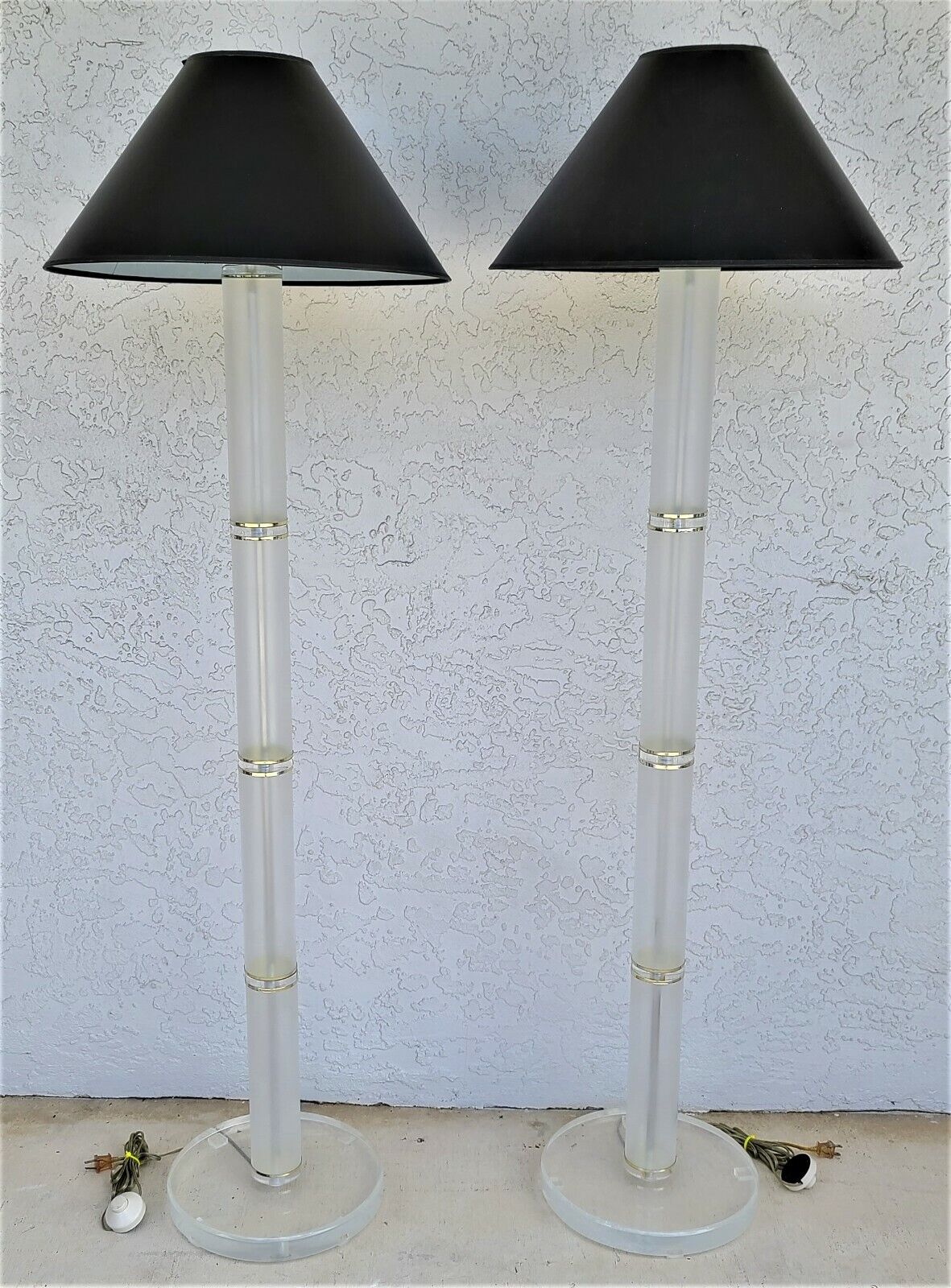 MCM 1980's Lucite Torchiere Mid Century Modern Floor Lamp by OPTIQUE 68"
