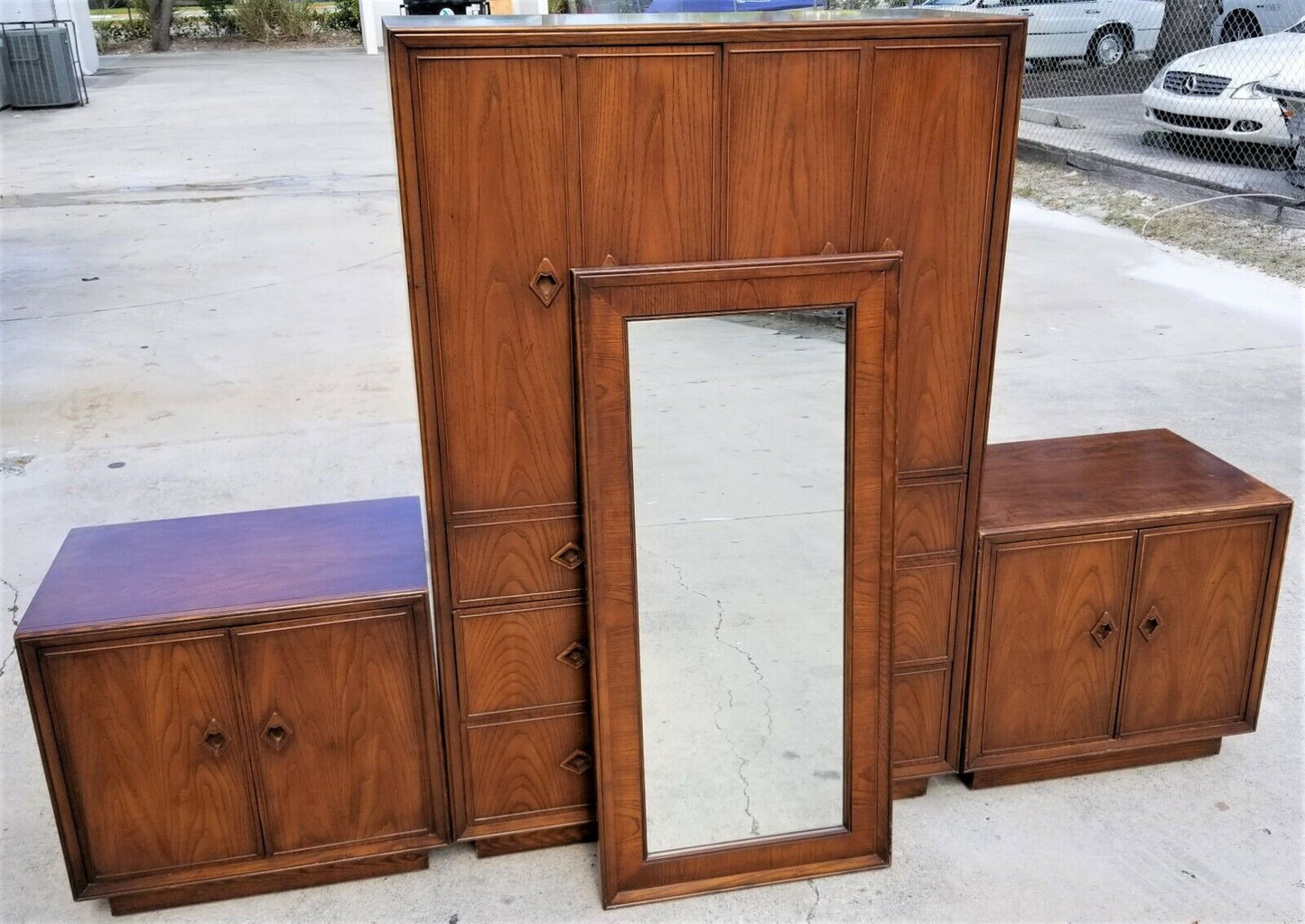 Vtg MCM WHITE FINE FURNITURE CO Campaign Style Highboy Wardrobe Dresser Only