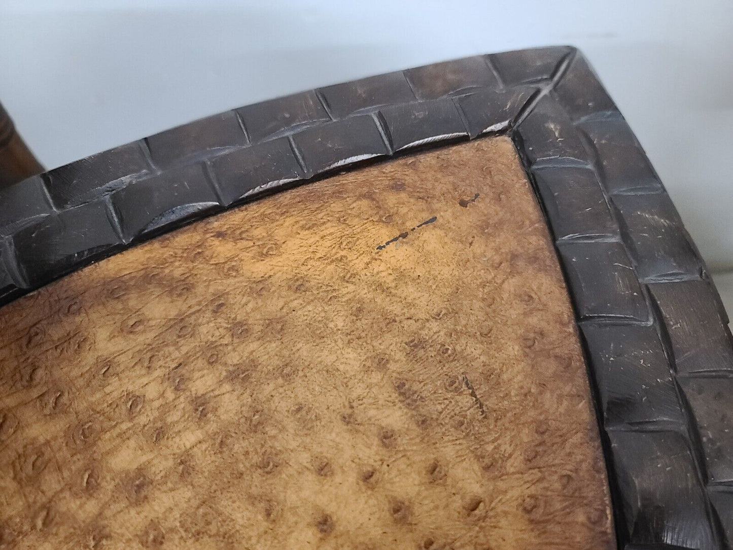 (3) Vintage Bamboo Rattan Coconut Shell Ostrich Nesting Tables