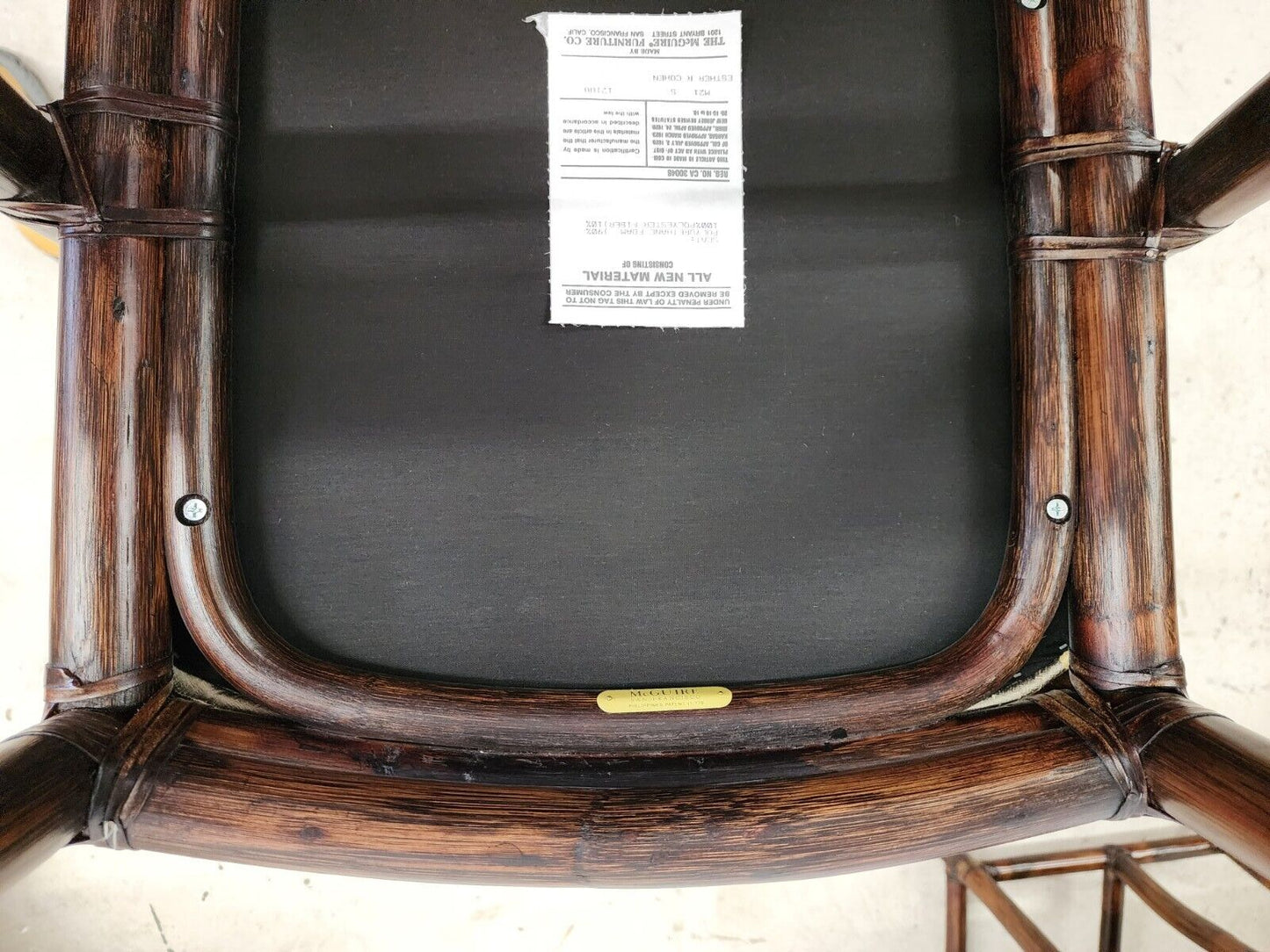 Bamboo Dining Chairs Vintage Asian Pogoda Silk by McGuire Set of 2