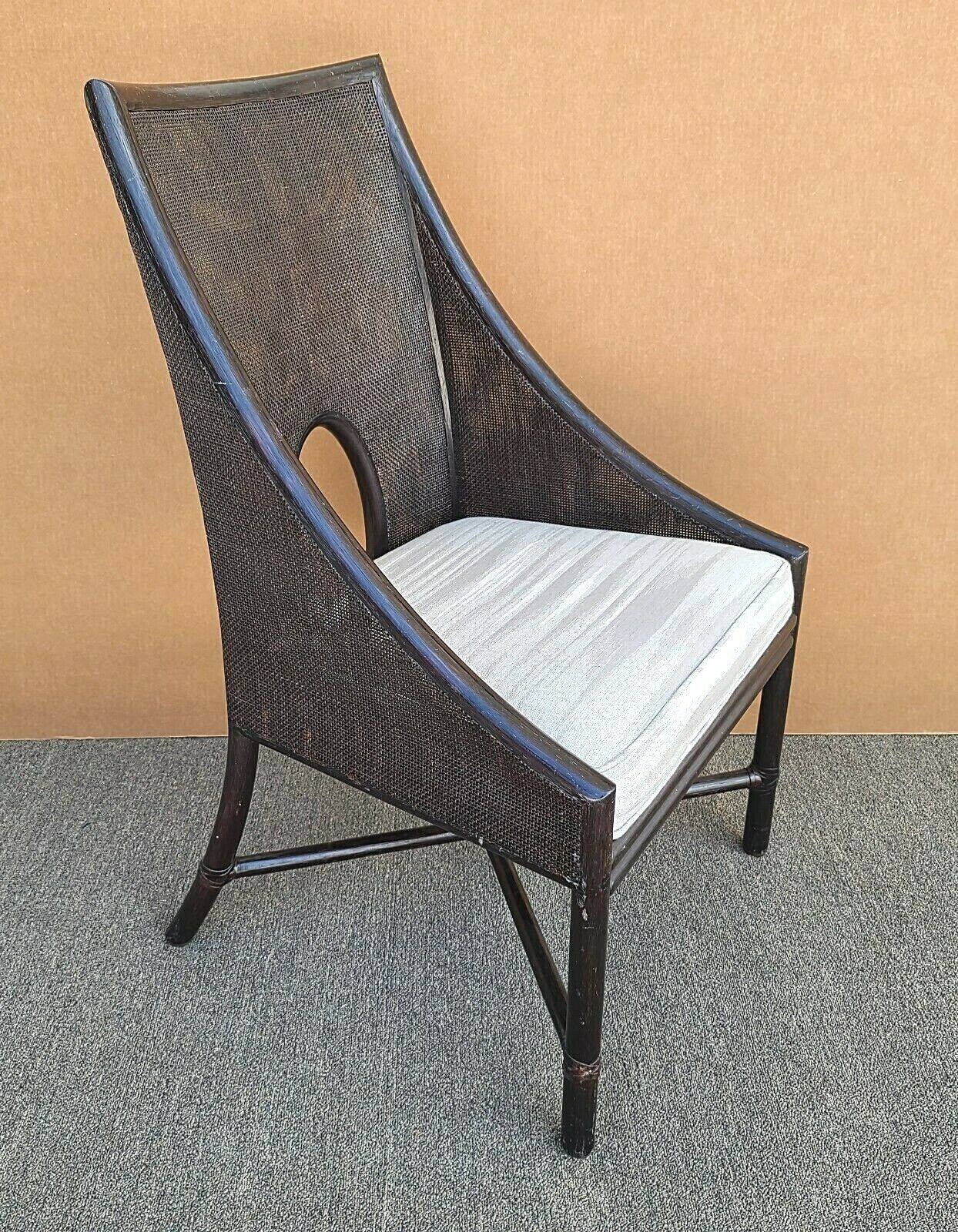 BARBARA BARRY for McGUIRE Double Caned Rattan Dining Desk Arm Chair
