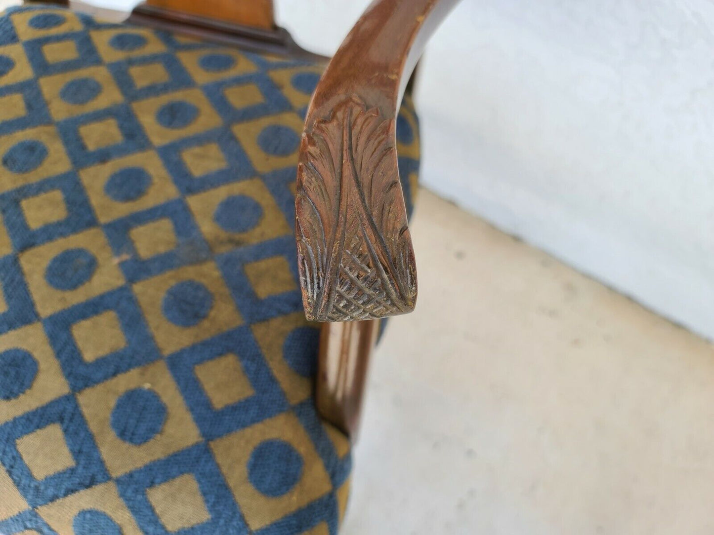 Vintage Chippendale Mahogany Dining Chairs w Carved Tassels & Drapery - Set of 6
