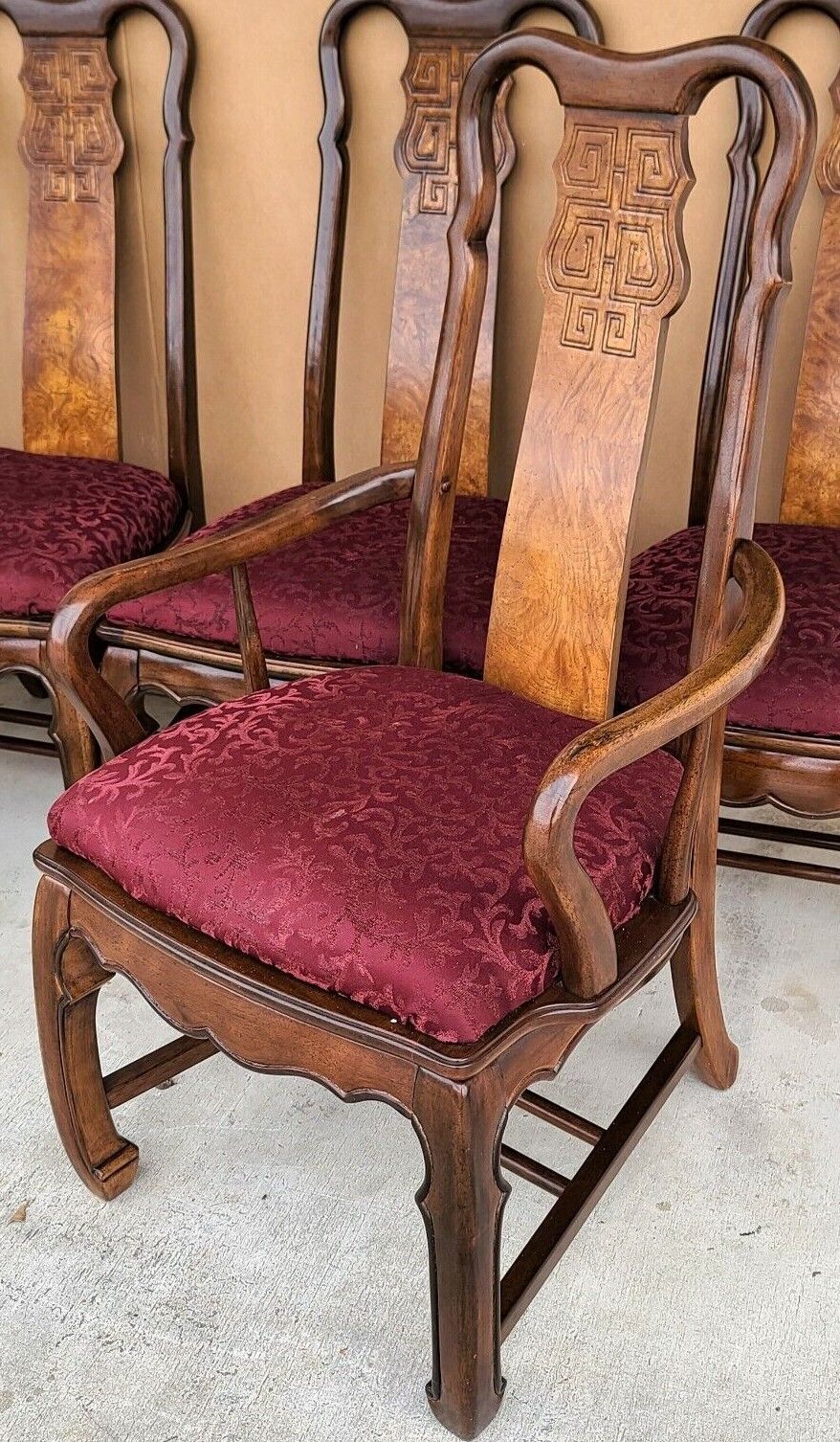 Asian Ming Solid Mahogany Dining Armchairs by UNIVERSAL FURNITURE - Set of 2