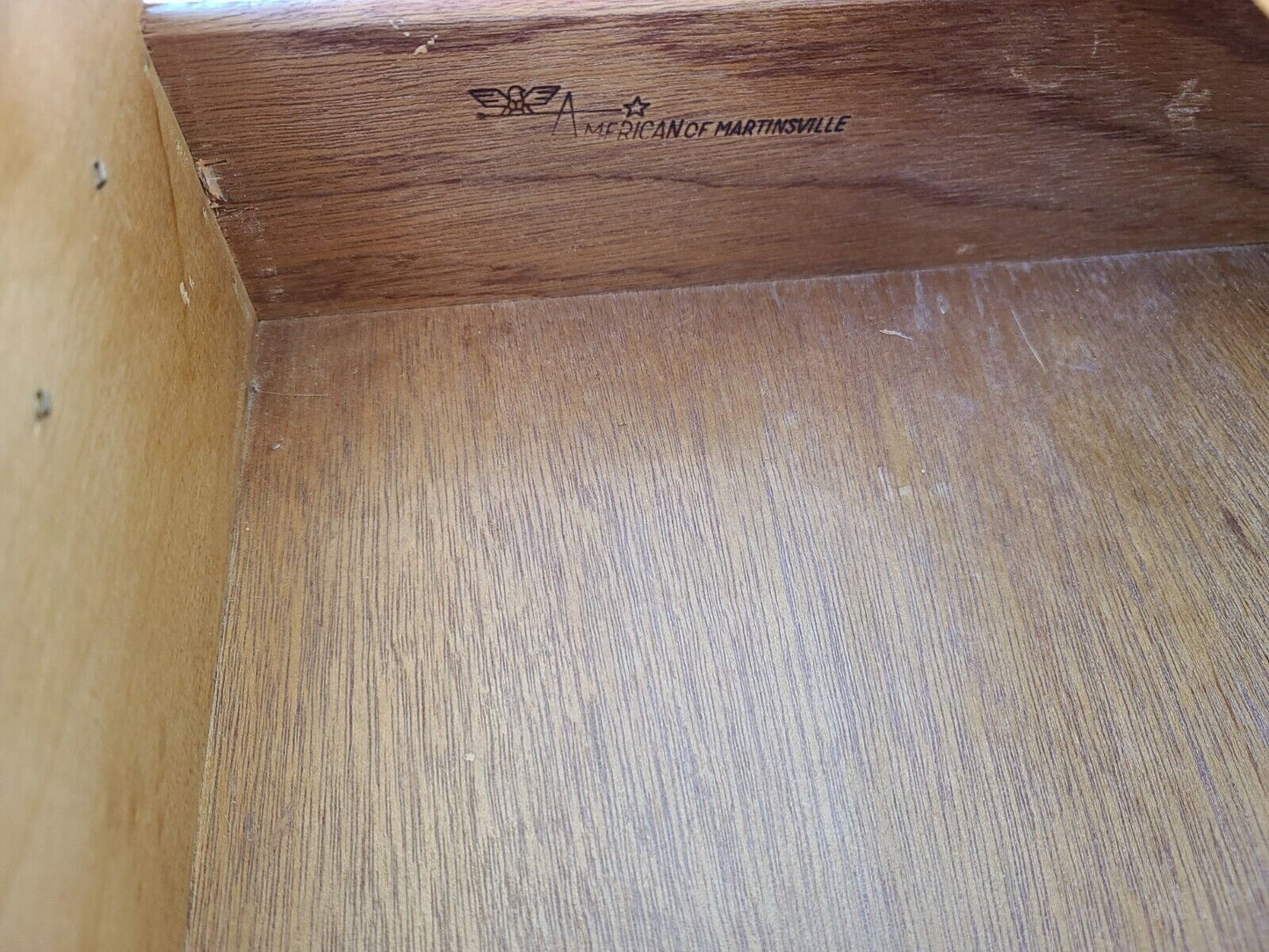 (2) MCM American of Martinsville Side End Tables Nightstands Wicker Faux Bamboo