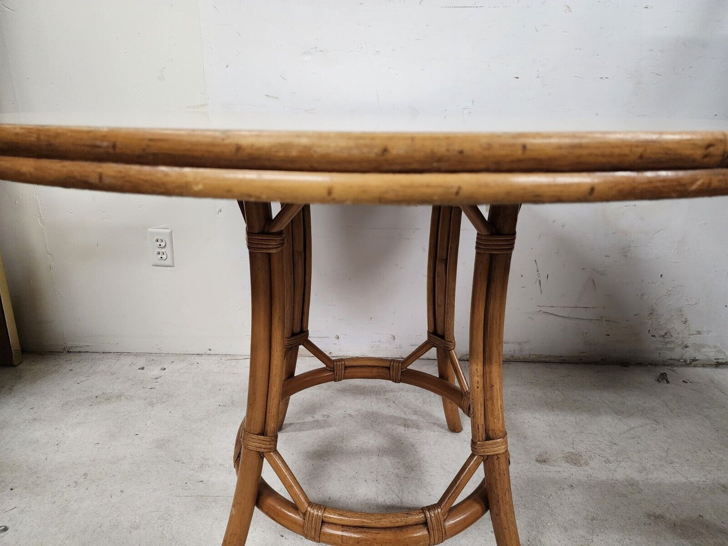 Vintage Bamboo Dining Table Old Florida Boho