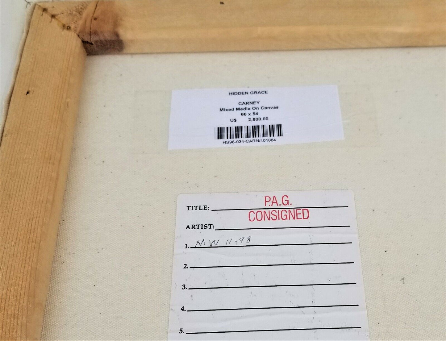 Signed DENNIS CARNEY " Hidden Grace " Oil Painting on Canvas