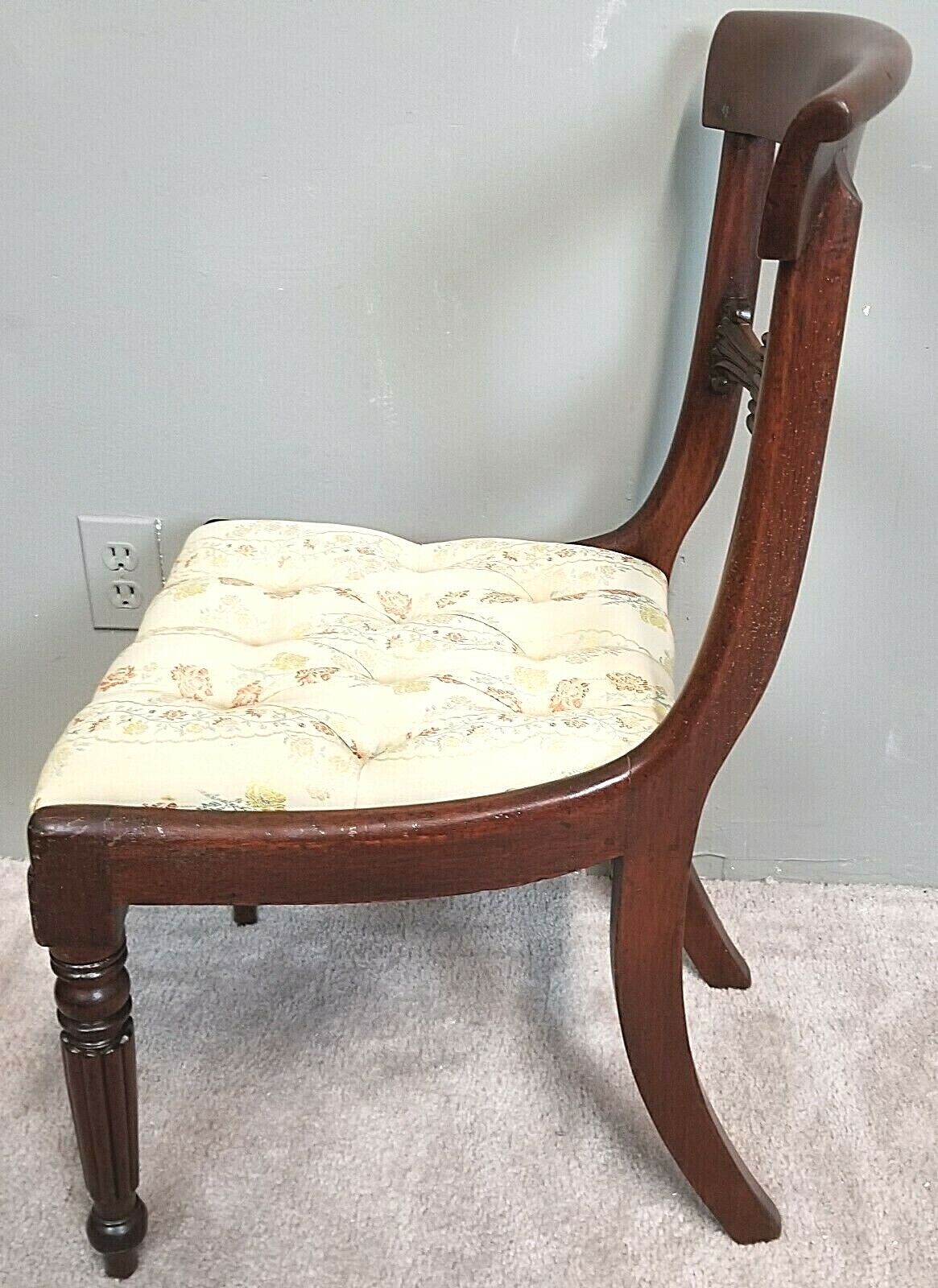 Antique 1800's George III Style Mahogany English Regency Desk Vanity Chair