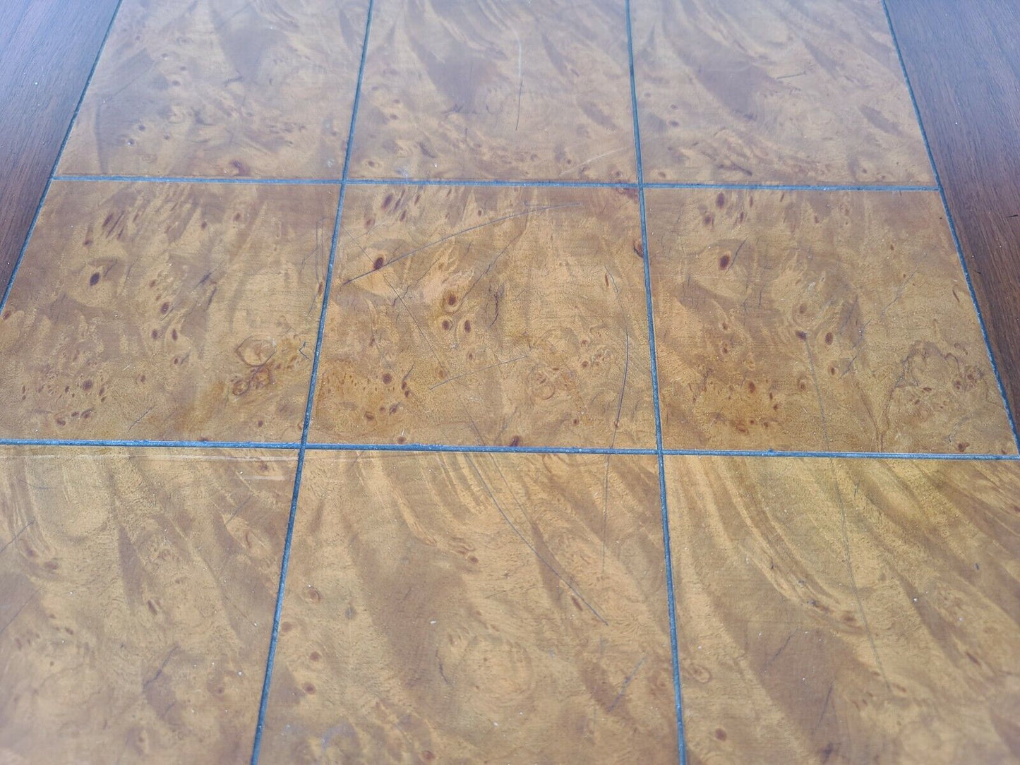 Vintage Mid Century LANE MCM Walnut and Burl Side End Table 2 Drawers 1923