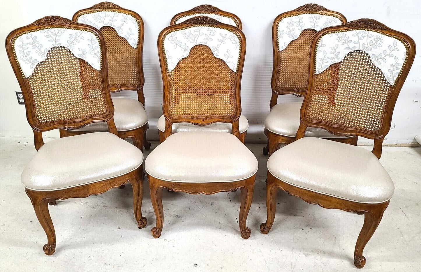 (6) French Provincial Cane Dining Chairs by CENTURY FURNITURE