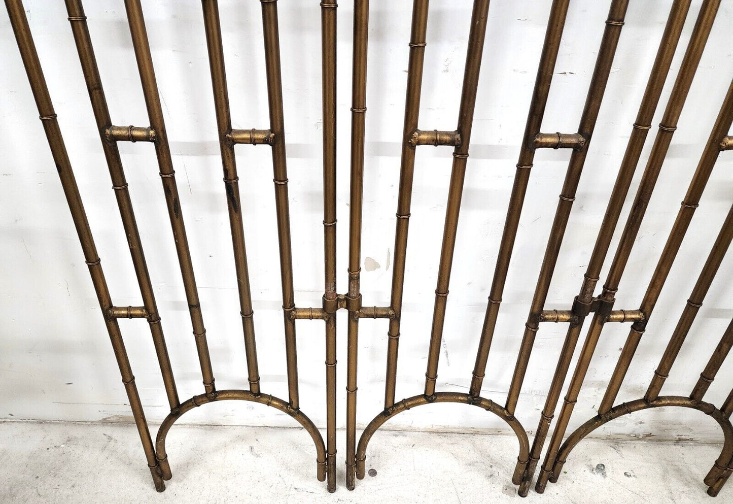 Vintage Room Divider Screen Paravant Regency Steampunk Steel