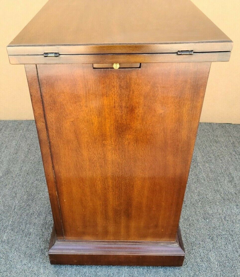 Vtg DREXEL Flame Mahogany Flip Top Rolling Buffet Sideboard Dry Bar Server Cart
