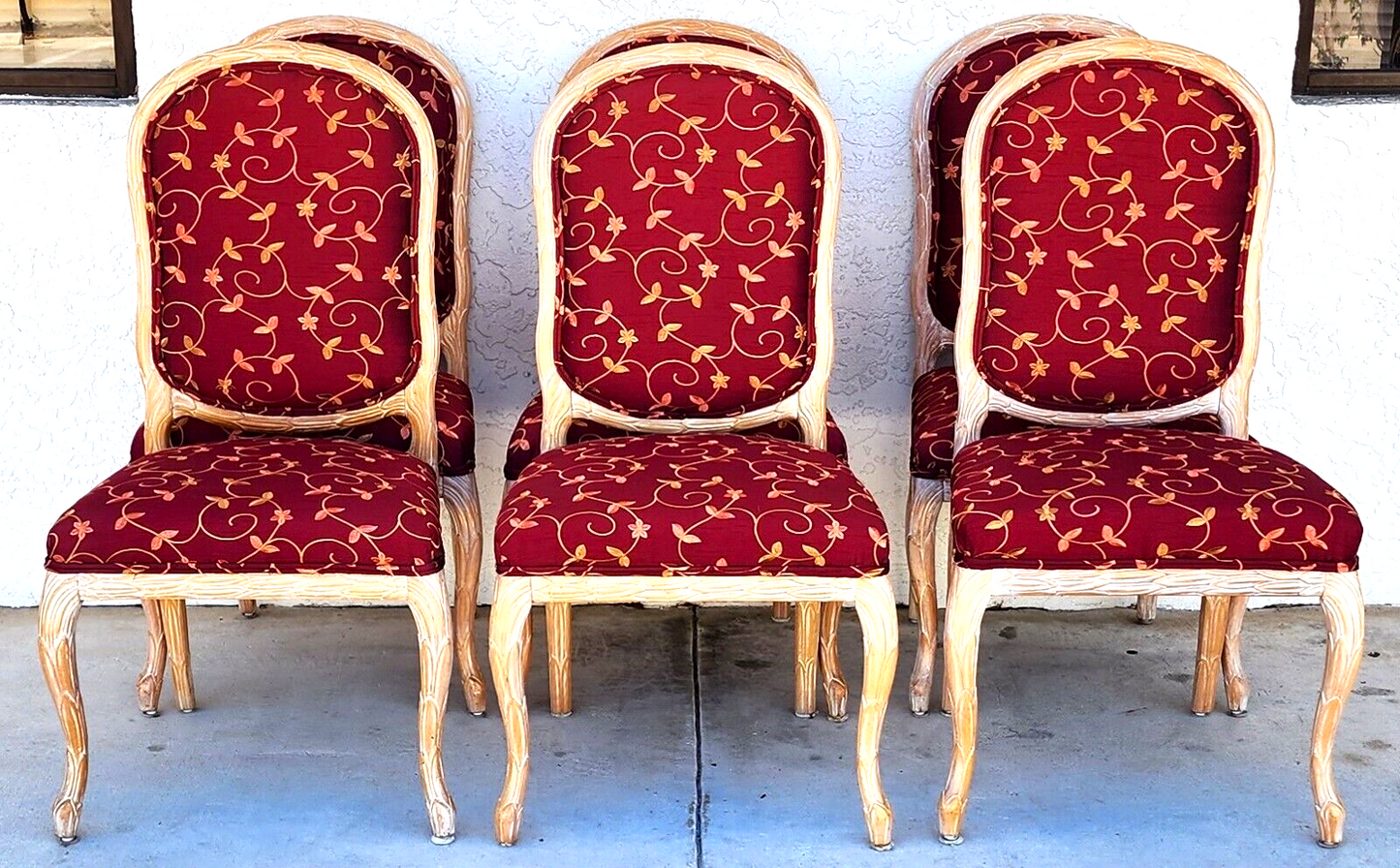 Faux Bois Dining Chairs Set of 6