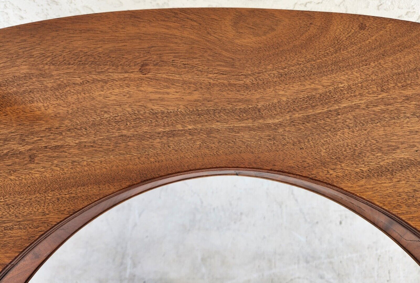 Wood Console Table Desk Mid Century Kidney Horseshoe Shape