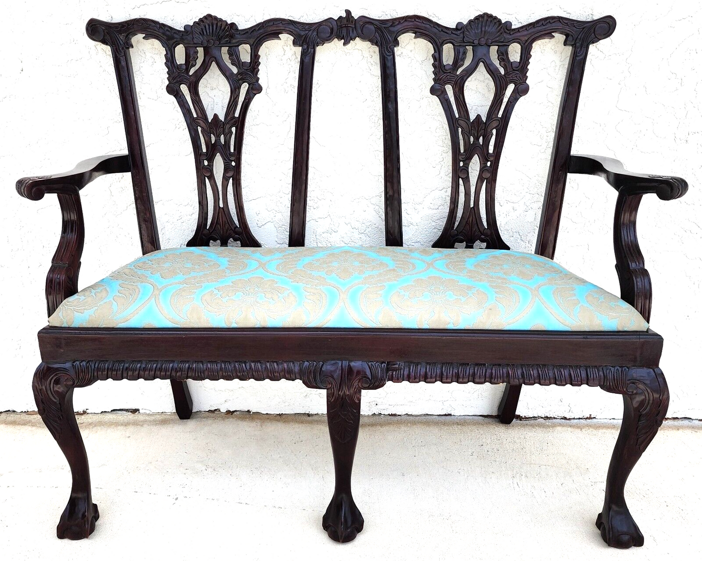 Vintage Chippendale Style Bench or Settee