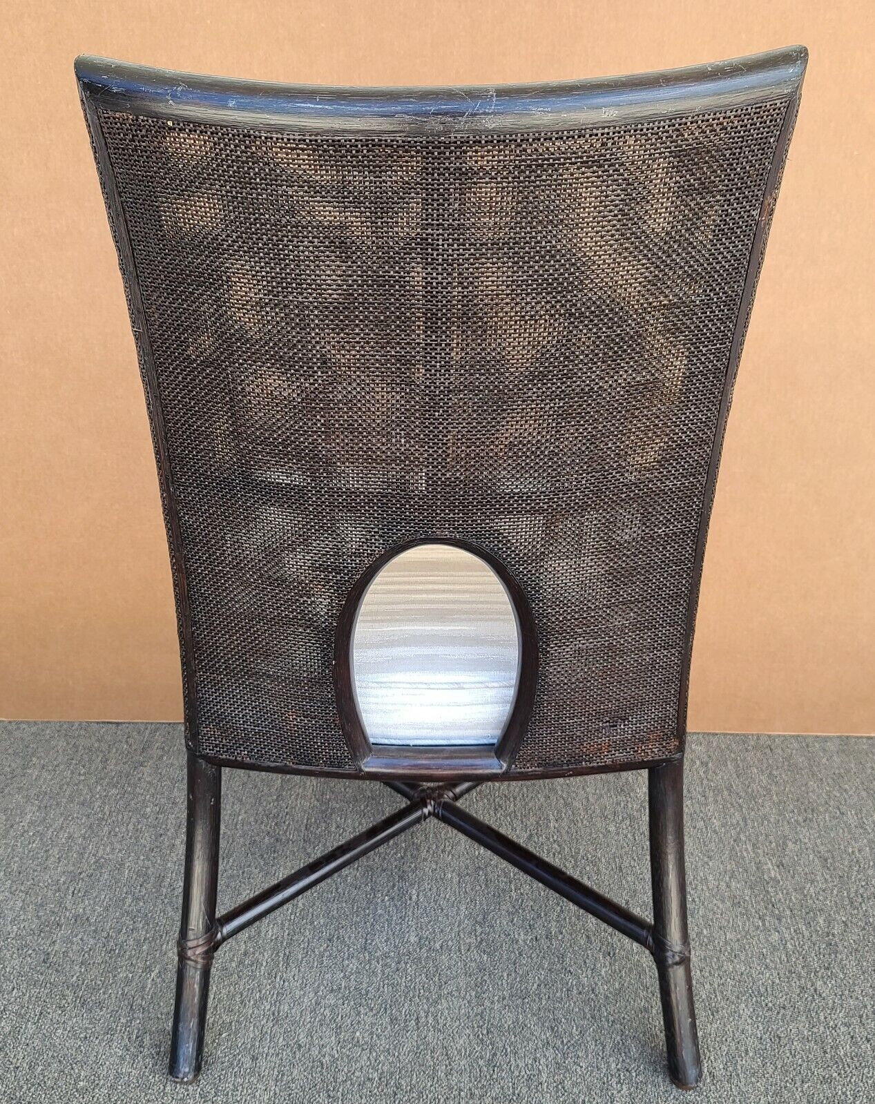 BARBARA BARRY for McGUIRE Double Caned Rattan Dining Desk Arm Chair