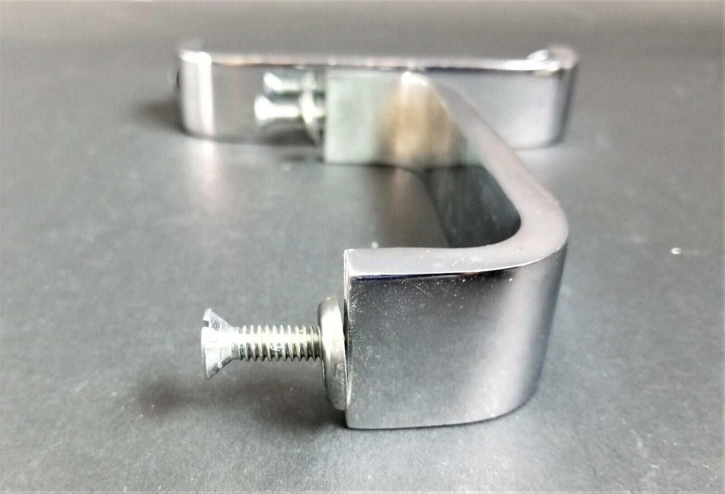 Set of 5 Vintage Solid Chrome Mid Century Modern Furniture Drawer Pulls 7"