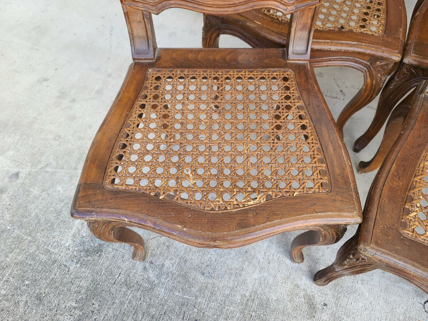 (6) Mid Century French Wingback Cane Dining Chairs by MARIANO GARCIA of Spain